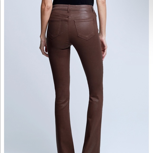 L'AGENCE Selma Coated Baby Bootcut Jeans High Rise Dark Mocha sz 26 - Picture 11 of 12